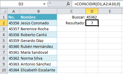 Formula Excel Coincidir En Ingles